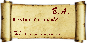 Blocher Antigoné névjegykártya